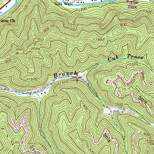 Topographic Map of Cub Trace Branch, WV