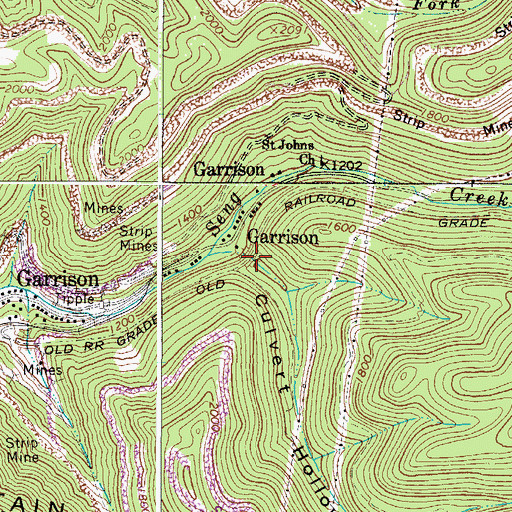 Topographic Map of Culvert Hollow, WV