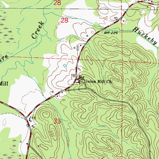 Topographic Map of Union Hill Freewill Baptist Church, AL