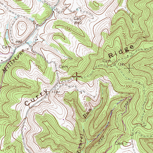 Topographic Map of Curry Ridge, WV