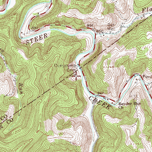 Topographic Map of Currycomb Cemetery, WV