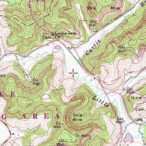 Topographic Map of Curtis Run, WV