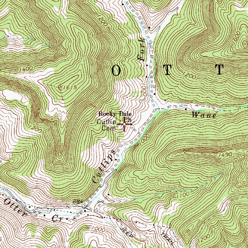 Topographic Map of Cutlip Cemetery, WV