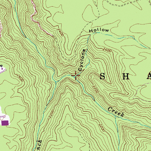 Topographic Map of Cyclone Hollow, WV