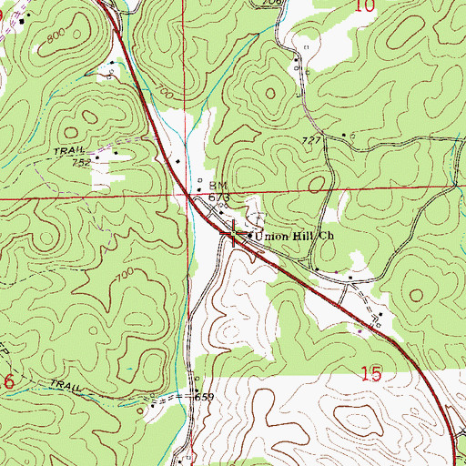 Topographic Map of Union Hill Methodist Church, AL