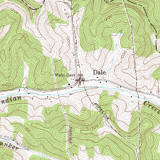 Topographic Map of Dale, WV