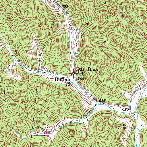 Topographic Map of Dan Bias School (historical), WV