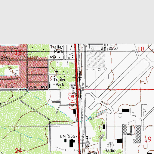 Topographic Map of Grancen Railroad Station, AZ