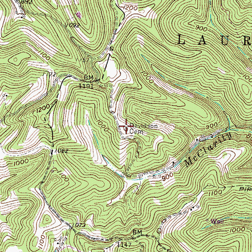 Topographic Map of Davidson Cemetery, WV