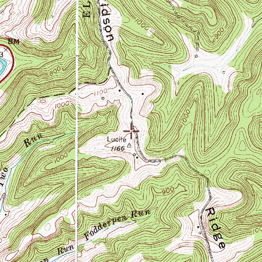 Topographic Map of Davidson Ridge, WV