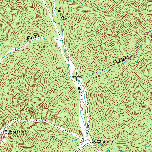 Topographic Map of Davis Fork, WV