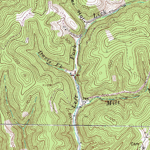 Topographic Map of Davis Fork, WV