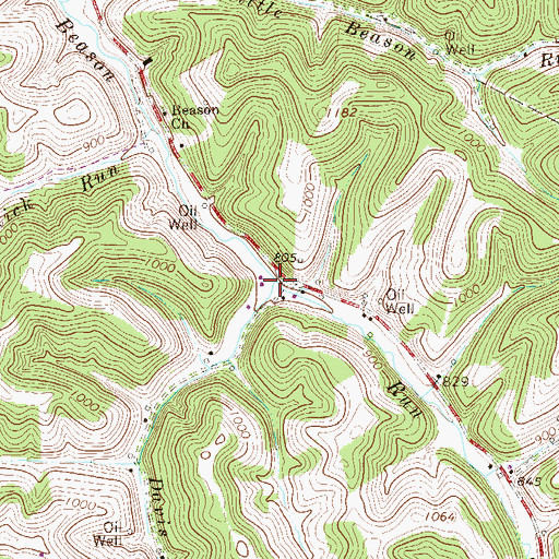 Topographic Map of Davis Run, WV