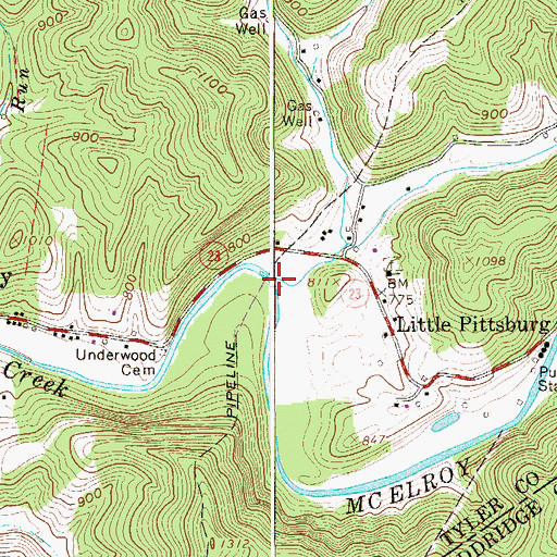 Topographic Map of Davis Run, WV