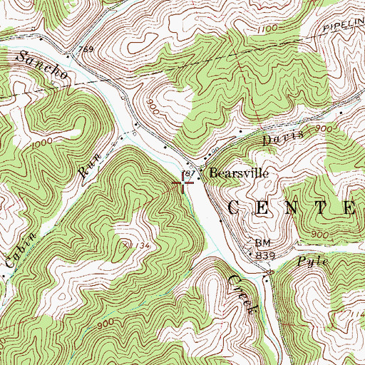 Topographic Map of Davis Run, WV