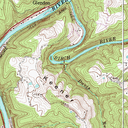 Topographic Map of Davis Run, WV