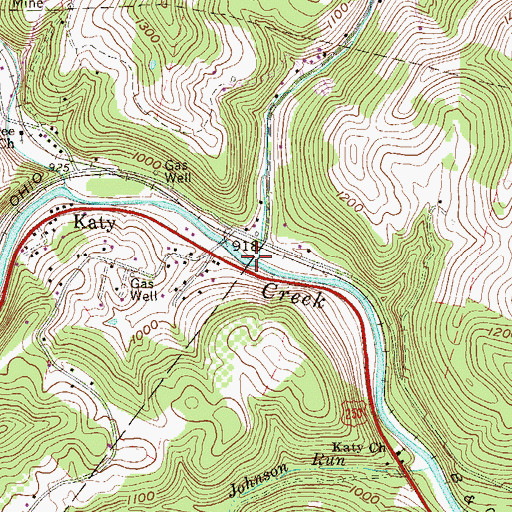 Topographic Map of Davy Run, WV