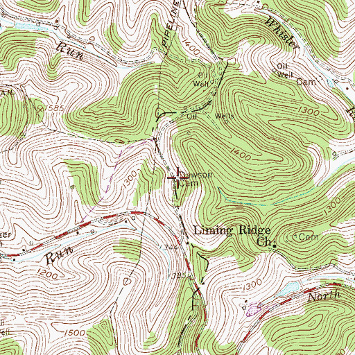 Topographic Map of Dawson Cemetery, WV
