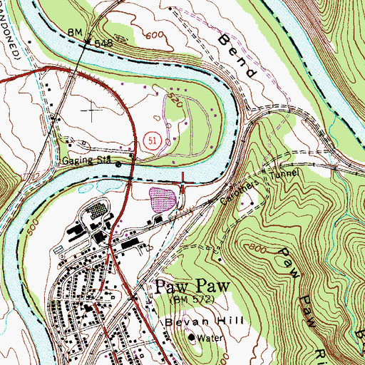 Topographic Map of Dawson Run, WV