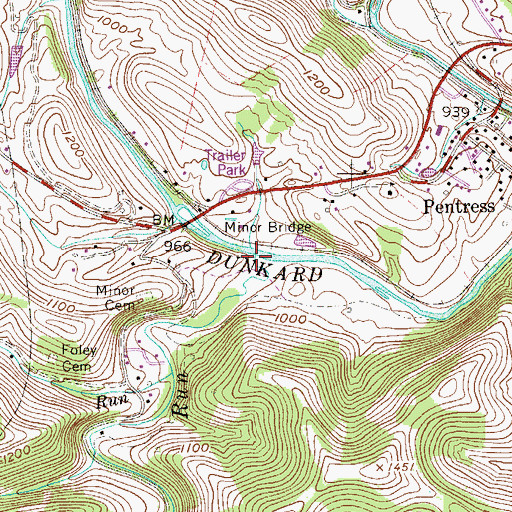 Topographic Map of Days Run, WV