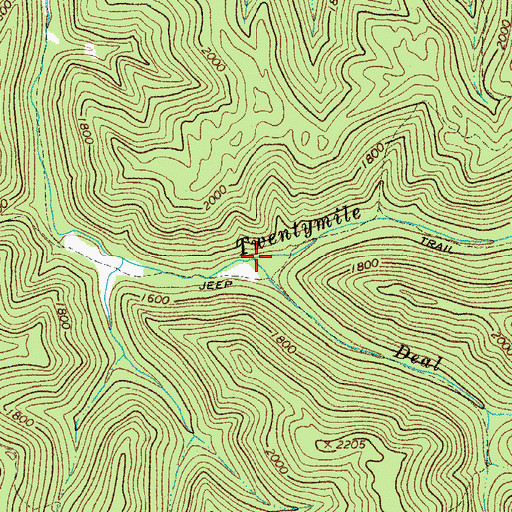 Topographic Map of Deal Fork, WV