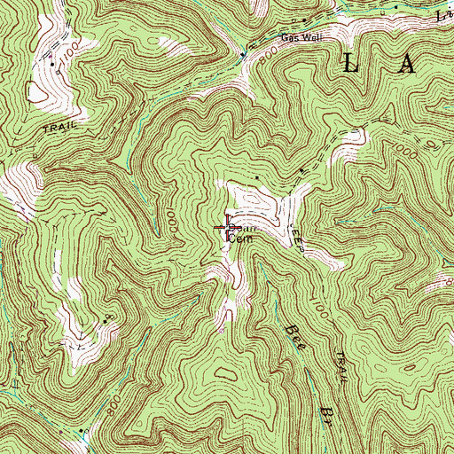 Topographic Map of Dean Cemetery, WV