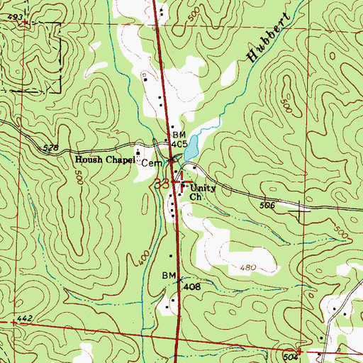 Topographic Map of Unity Baptist Church, AL