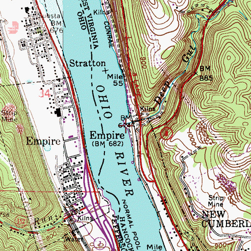 Topographic Map of Deep Gut Run, WV