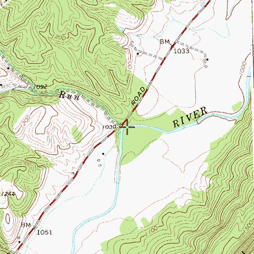 Topographic Map of Deep Run, WV
