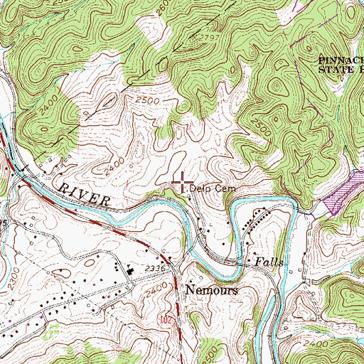 Topographic Map of Delp Cemetery, WV