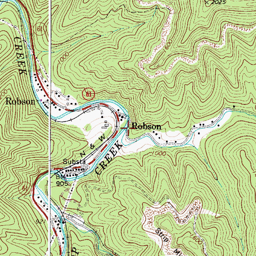 Topographic Map of Dempsey Branch, WV