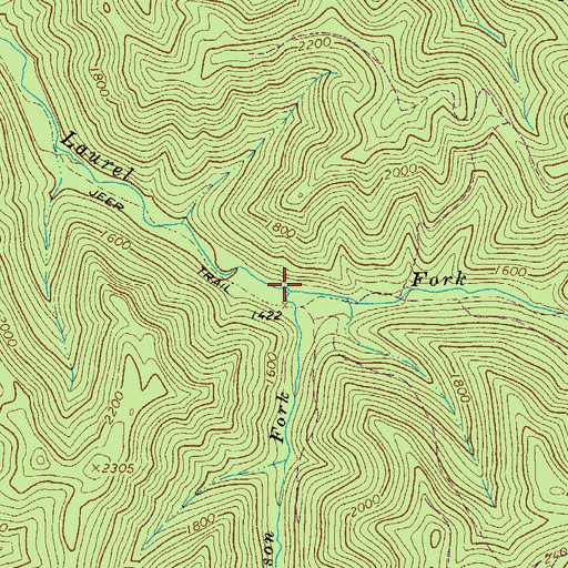 Topographic Map of Dennison Fork, WV