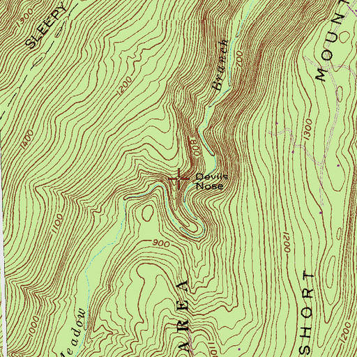 Topographic Map of Devils Nose, WV
