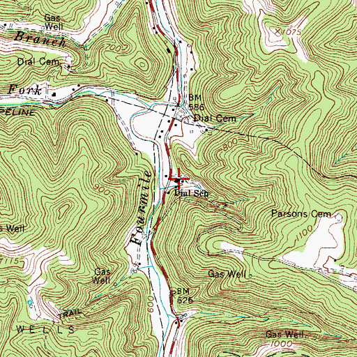 Topographic Map of Dial School (historical), WV