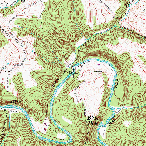 Topographic Map of Diatter Run, WV