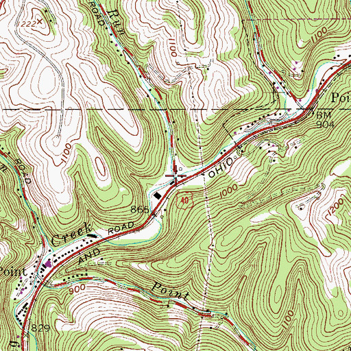 Topographic Map of Dixon Run, WV