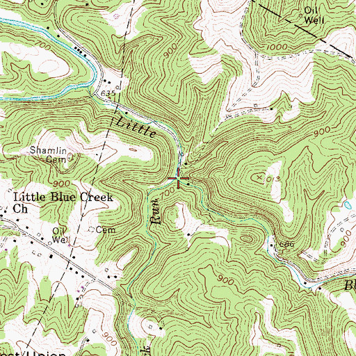 Topographic Map of Doelick Run, WV