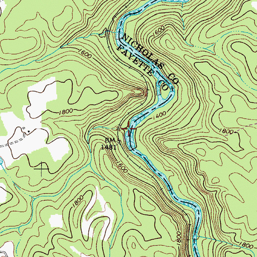 Topographic Map of Dogwood Creek, WV