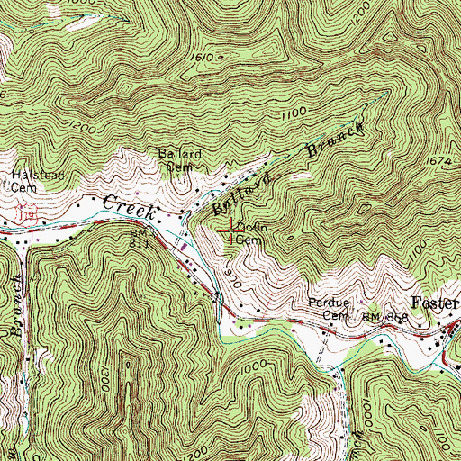 Topographic Map of Dolin Cemetery, WV