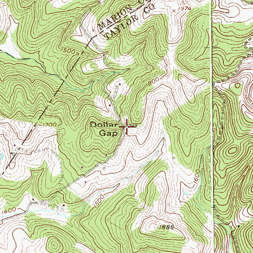 Topographic Map of Dollar Gap, WV