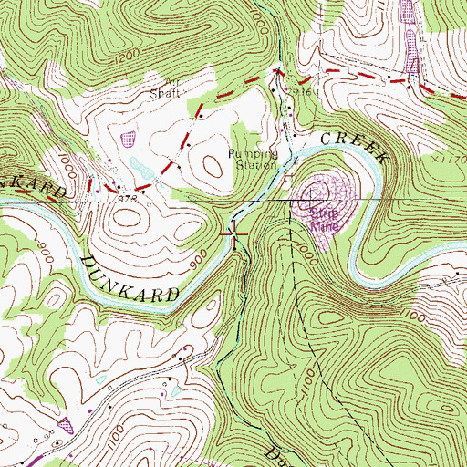 Topographic Map of Dooley Run, WV