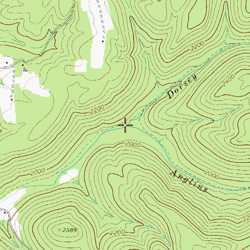 Topographic Map of Dorsey Branch, WV