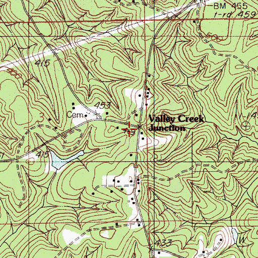 Topographic Map of Valley Creek Junction, AL