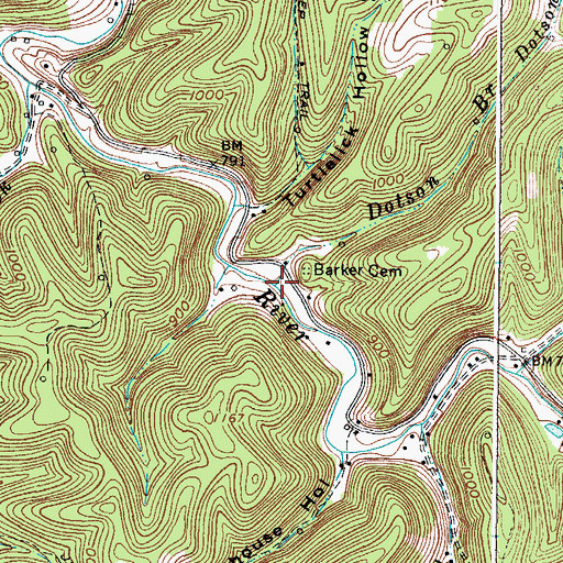 Topographic Map of Dotson Branch, WV