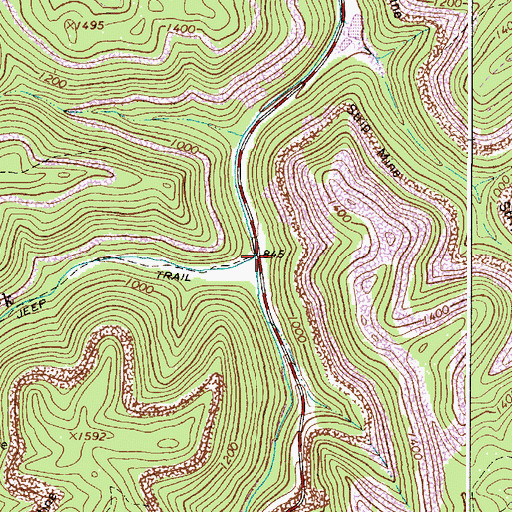 Topographic Map of Dotson Fork, WV