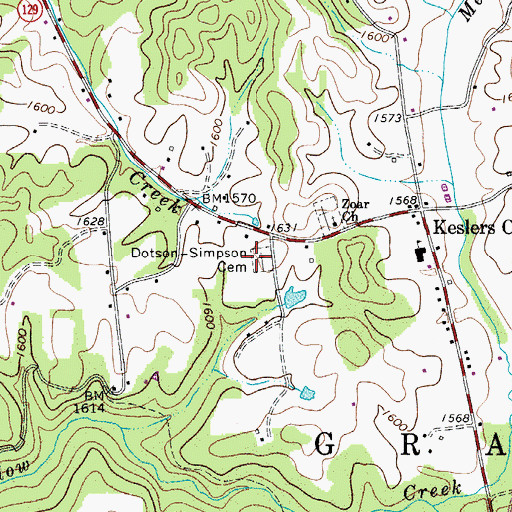 Topographic Map of Dotson-Simpson Cemetery, WV