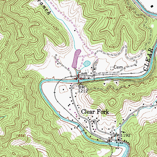 Topographic Map of Doublecamp Branch, WV