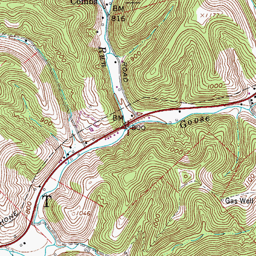 Topographic Map of Douglas Run, WV