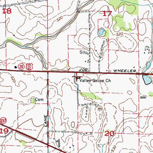 Topographic Map of Valley Grove Baptist Church, AL