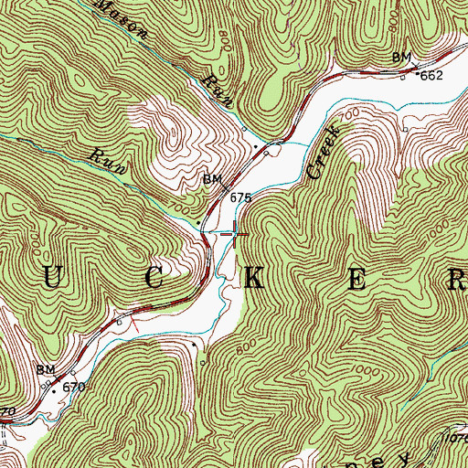 Topographic Map of Drift Run, WV